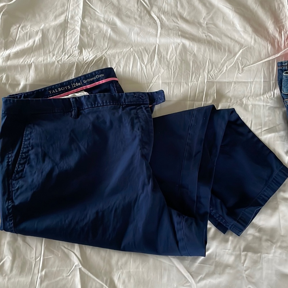 Talbots girlfriend chino blue pants size 24